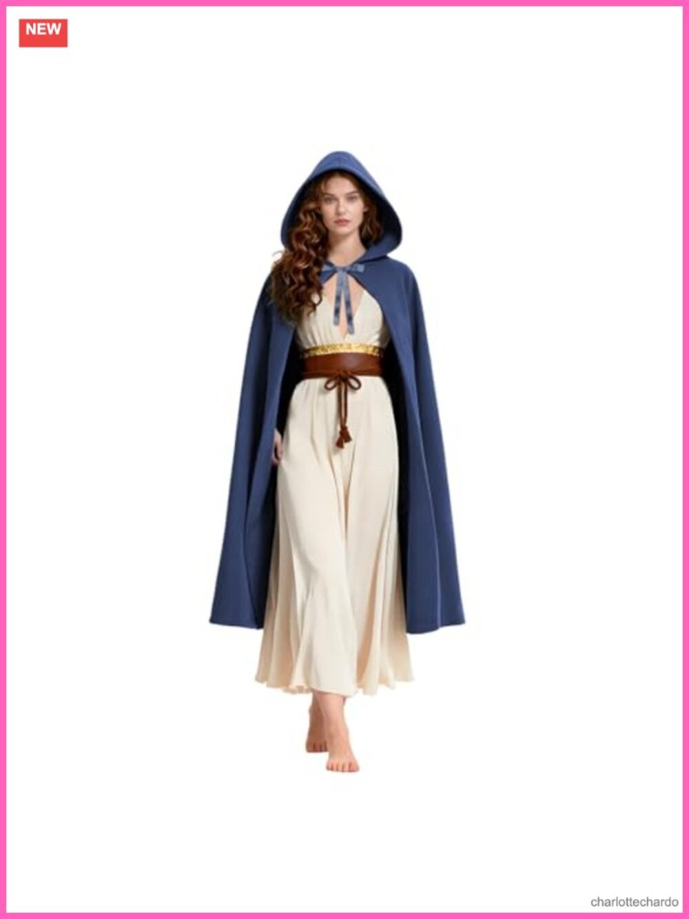 Medieval Renaissance Hooded Cloak Imitation Wool Costume Cape